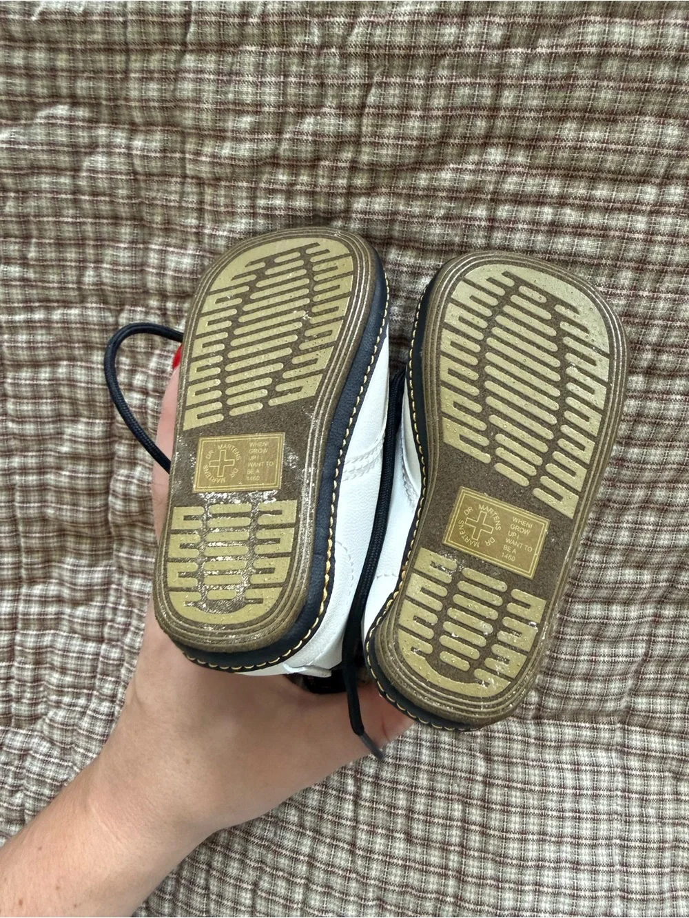 Baby Dr Martens White and Black Lace-Up Shoes